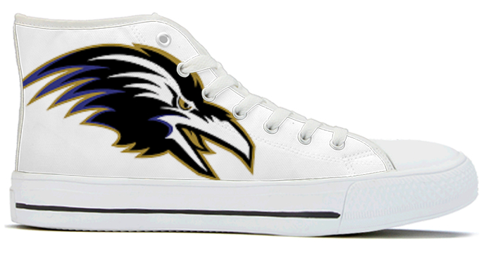 Women's Baltimore Ravens High Top Canvas Sneakers 004